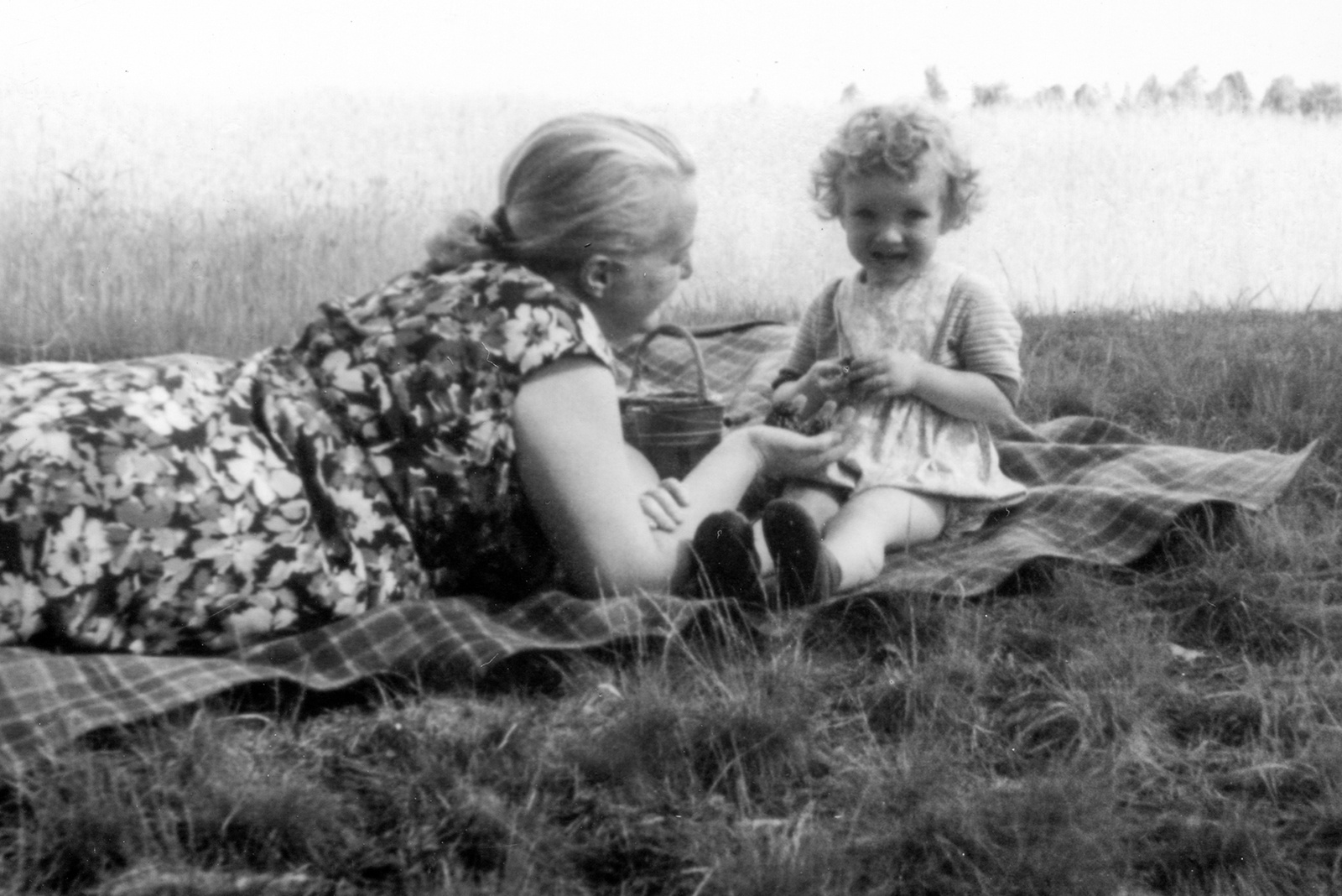 Vintage photo of mother and daughter