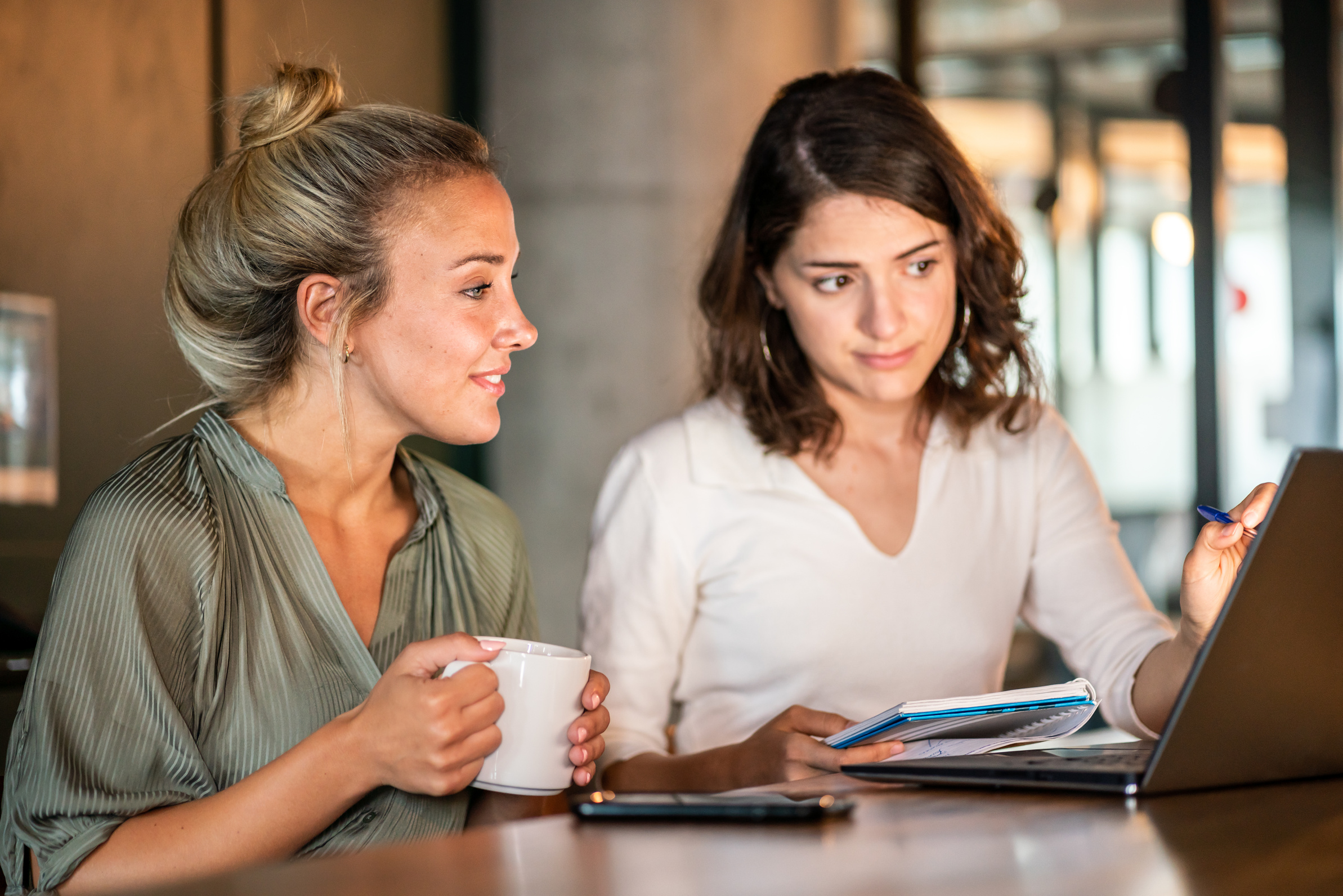 Two Argentinian women working together